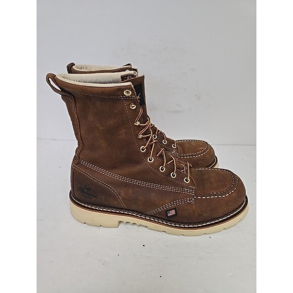 Thorogood Men's 8 " Steel Toe Work Boot (U.S.A.) 804-4378 Brown Size 10.5D - Picture 7 of 8